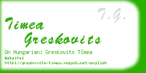 timea greskovits business card